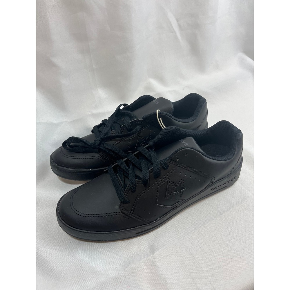 Converse Rival Low Top Triple Black Synthetic‎ Leather Sneakers A16195C Mens 8